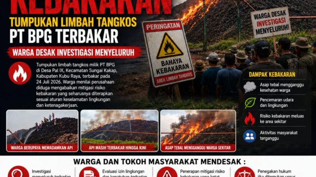 Diduga Abaikan Mitigasi Risiko Kebakaran, Tumpukan Limbah Tangkos PT BPG Terbakar, Warga Desak Investigasi Menyeluruh